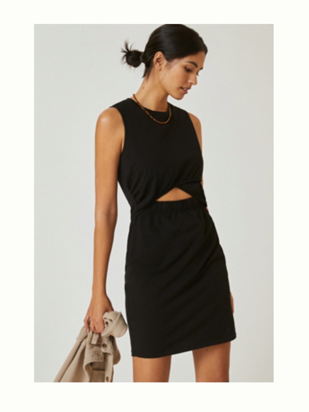 Anthro Sleeveless Black Cutout Mini Dress